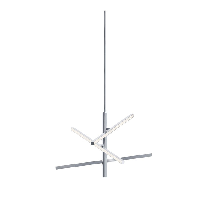 AFX Lighting Knoll 3 Light 24" Pendant, Polished Chrome/White