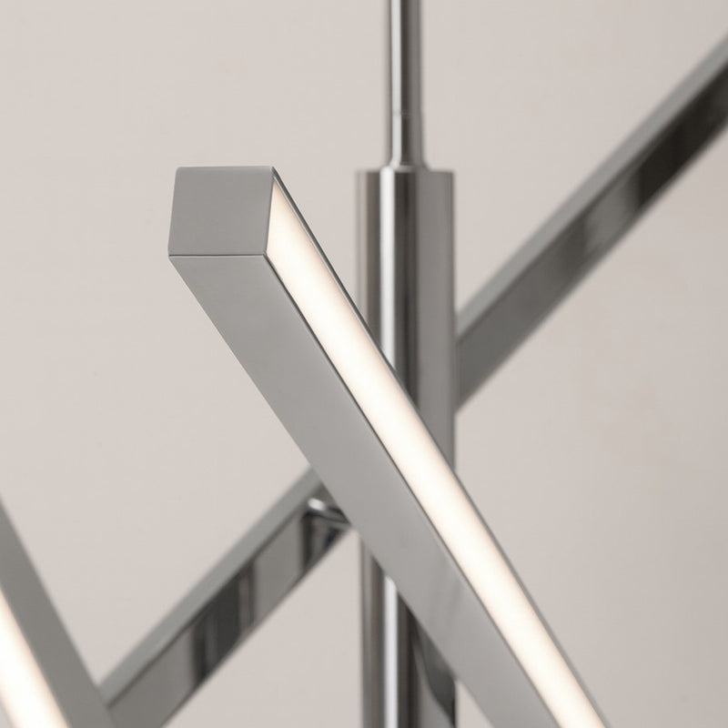 AFX Lighting Knoll 3 Light 24" Pendant, Polished Chrome/White