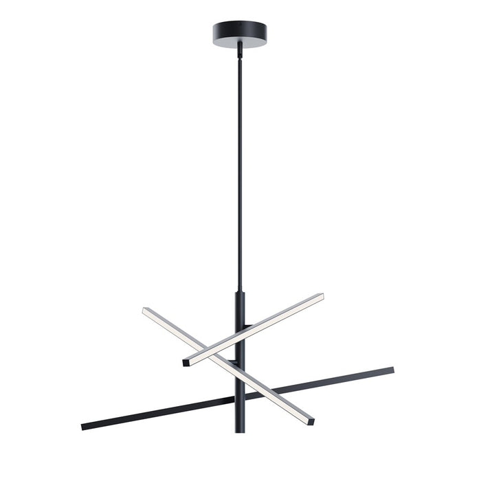 AFX Lighting Knoll 3 Light 36" Pendant, Black/White - KNOP36LAJUDBK