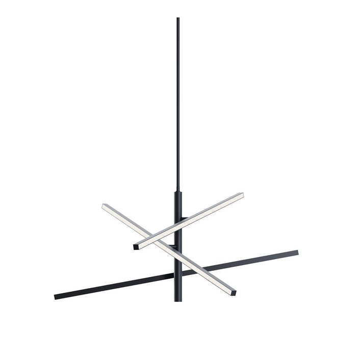 AFX Lighting Knoll 3 Light 36" Pendant, Black/White