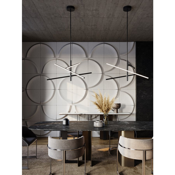AFX Lighting Knoll 3 Light 36" Pendant, Black/White