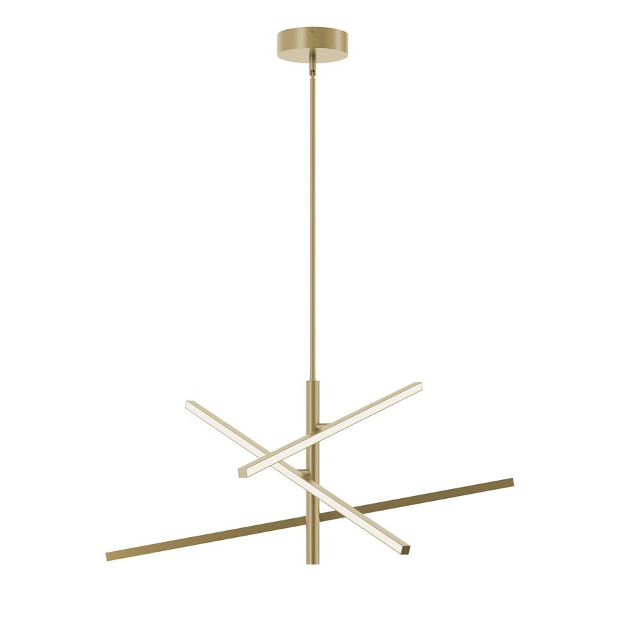 AFX Lighting Knoll 3 Light 36" Pendant, Antique Brass/White - KNOP36LAJUDLB