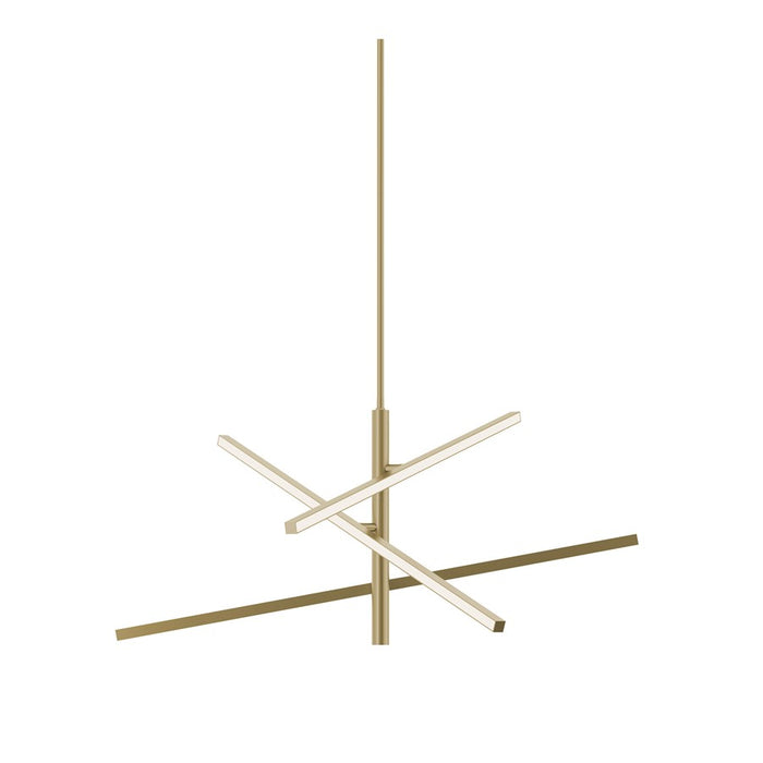 AFX Lighting Knoll 3 Light 36" Pendant, Antique Brass/White