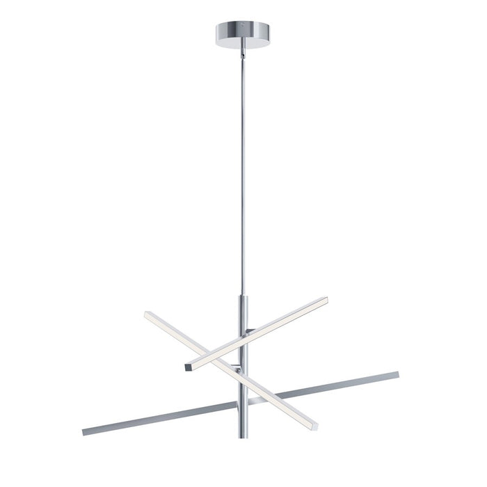 AFX Lighting Knoll 3 Light 36" Pendant, Polished Chrome/White - KNOP36LAJUDPC