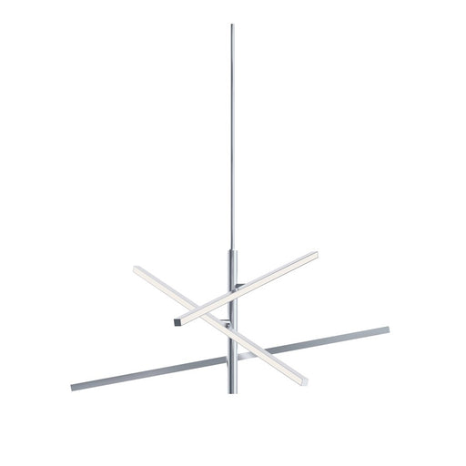 AFX Lighting Knoll 3 Light 36" Pendant, Polished Chrome/White