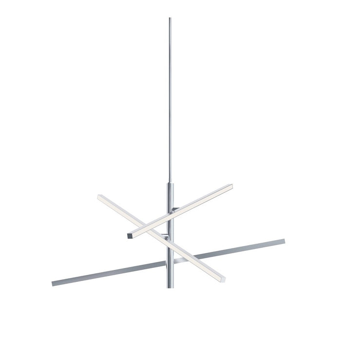 AFX Lighting Knoll 3 Light 36" Pendant, Polished Chrome/White