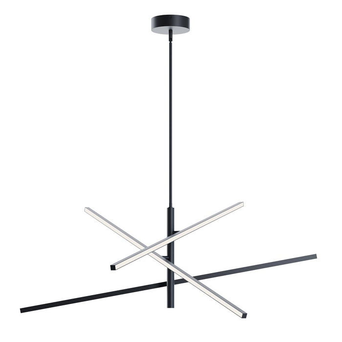 AFX Lighting Knoll 3 Light 48" Pendant, Black/White - KNOP48LAJUDBK