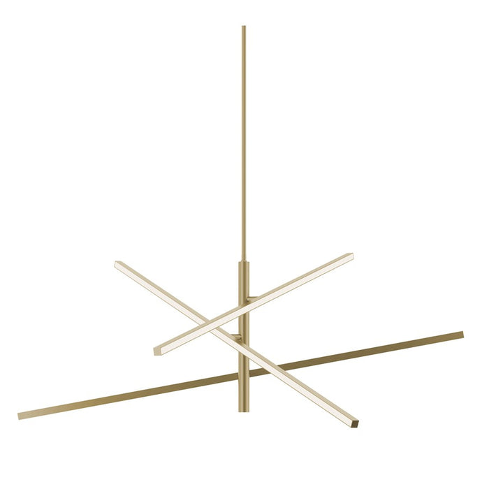 AFX Lighting Knoll 3 Light 48" Pendant, Antique Brass/White
