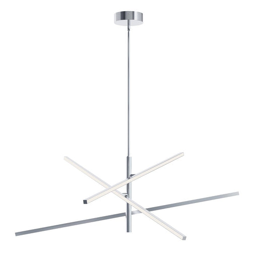 AFX Lighting Knoll 3 Light 48" Pendant, Polished Chrome/White - KNOP48LAJUDPC