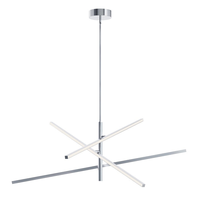 AFX Lighting Knoll 3 Light 48" Pendant, Polished Chrome/White - KNOP48LAJUDPC