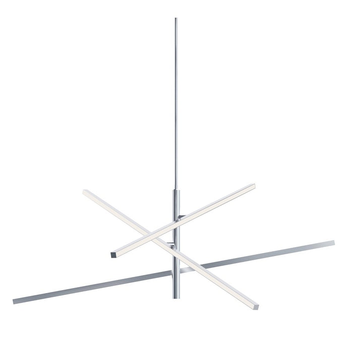 AFX Lighting Knoll 3 Light 48" Pendant, Polished Chrome/White