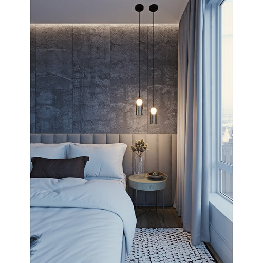 AFX Lighting Kiran 1LT LED 8" Pendant, Brass/3000K, 120V/Smoke