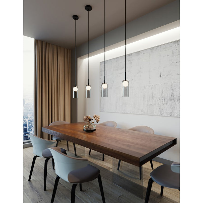 AFX Lighting Kiran 1LT LED 8" Pendant, Brass/3000K, 120V/Smoke