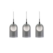 AFX Lighting Kiran 3 Light Linear Pendant, Black/Smoke - KRNP08L30D1BKLNR3