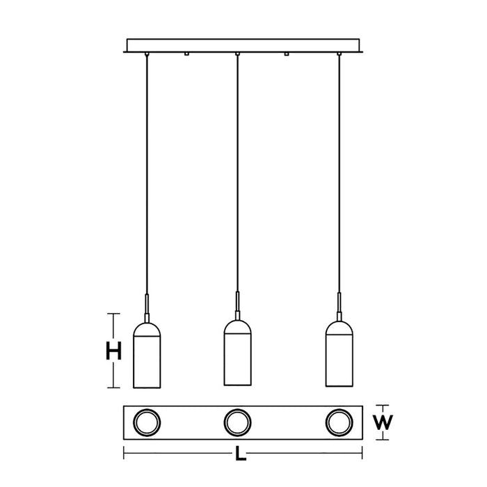 AFX Lighting Kiran 3 Light Linear Pendant, Black/Smoke