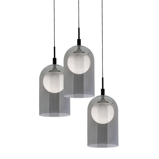 AFX Lighting Kiran 3 Light Round Pendant, Black/Smoke - KRNP08L30D1BKRND3