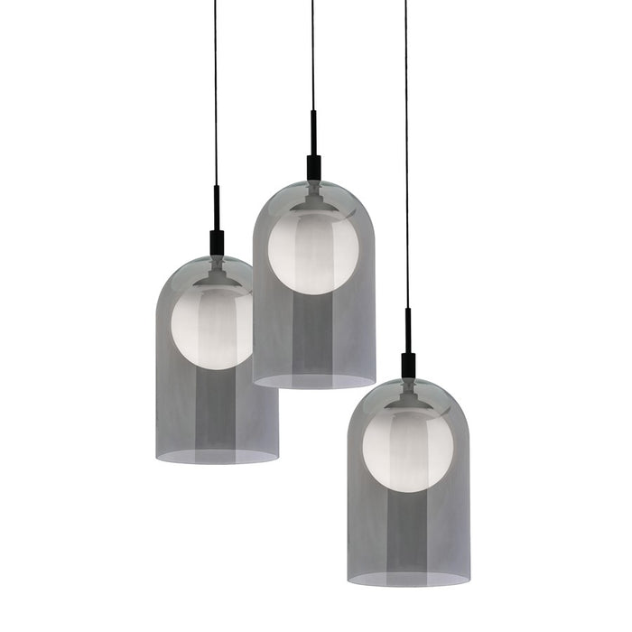 AFX Lighting Kiran 3 Light Round Pendant, Black/Smoke - KRNP08L30D1BKRND3