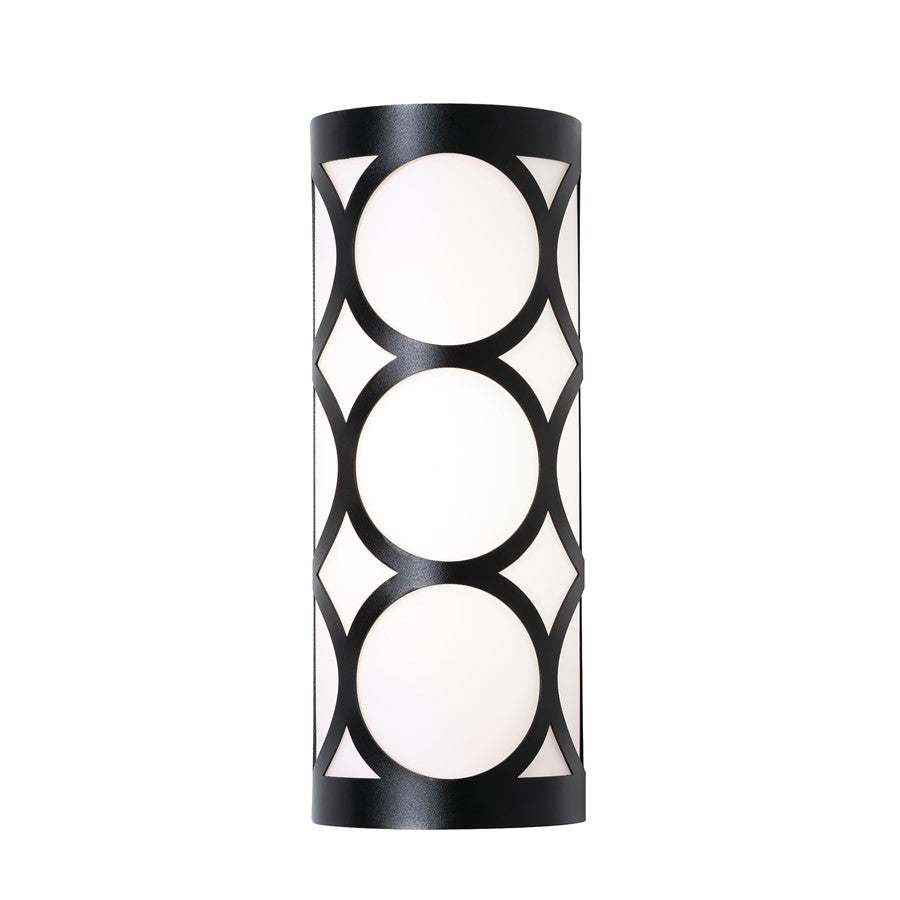 AFX Lighting Lake 2LT 13'' Candelabra Base Sconce, Black/White