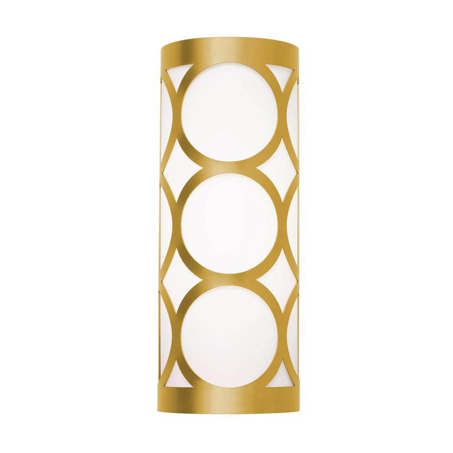 AFX Lighting Lake 2LT 13'' Candelabra Base Sconce, Gold/White