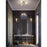 AFX Lighting Lane 4 Light Flush Mount, Antique Brass/White
