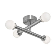 AFX Lighting Lane 4 Light Flush Mount, Satin Nickel/White - LANF20LAJUDSN
