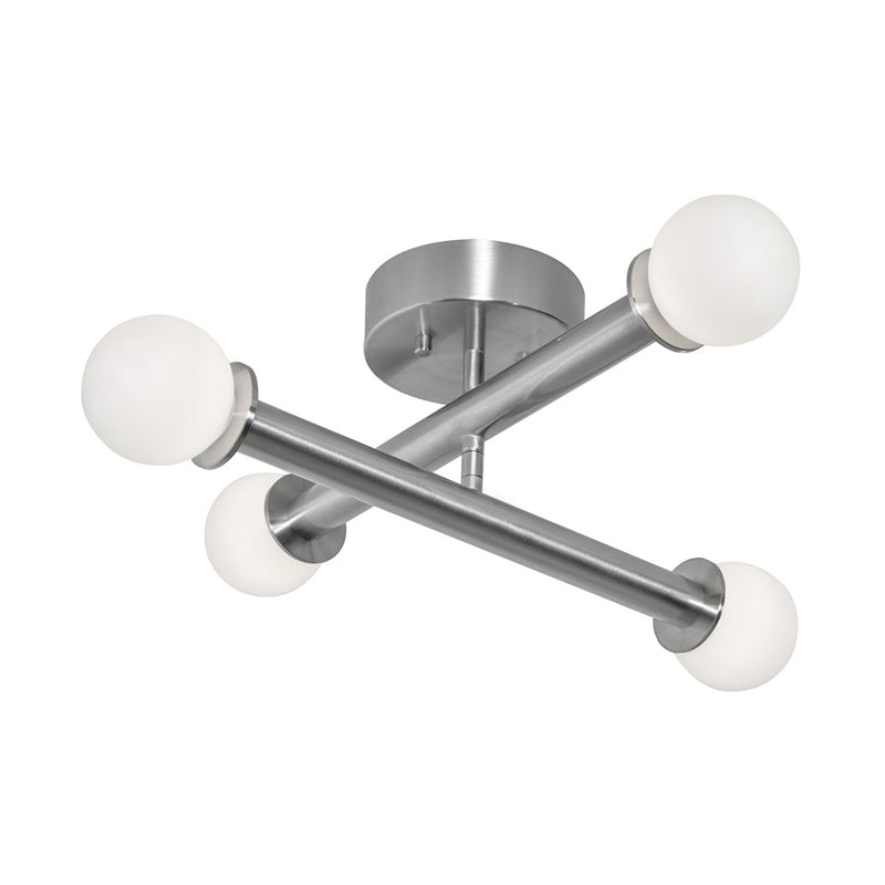 AFX Lighting Lane 4 Light Flush Mount, Satin Nickel/White - LANF20LAJUDSN