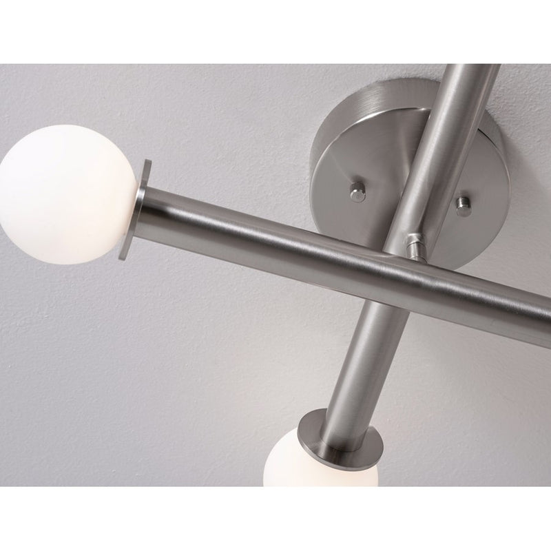 AFX Lighting Lane 4 Light Flush Mount, Satin Nickel/White