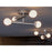 AFX Lighting Lane 4 Light Flush Mount, Satin Nickel/White