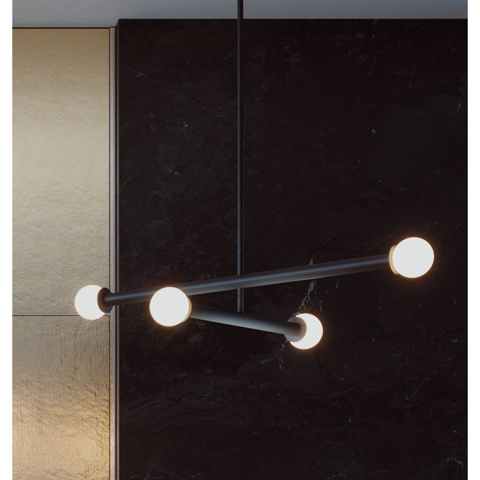 AFX Lighting Lane 4 Light Pendant, Black/White