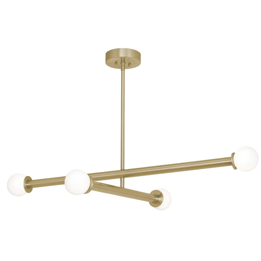 AFX Lighting Lane 4 Light Pendant, Light Antique Brass/White - LANP36LAJUDLB