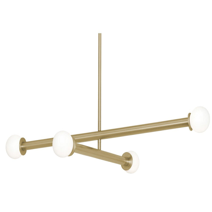 AFX Lighting Lane 4 Light Pendant, Light Antique Brass/White