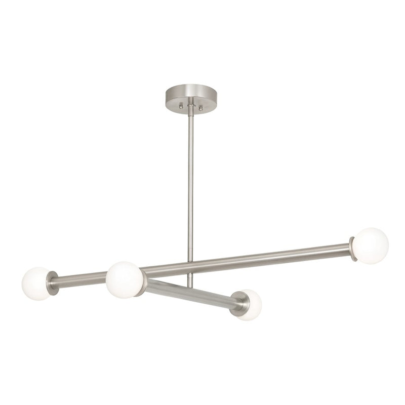 AFX Lighting Lane 4 Light Pendant, Satin Nickel/White - LANP36LAJUDSN
