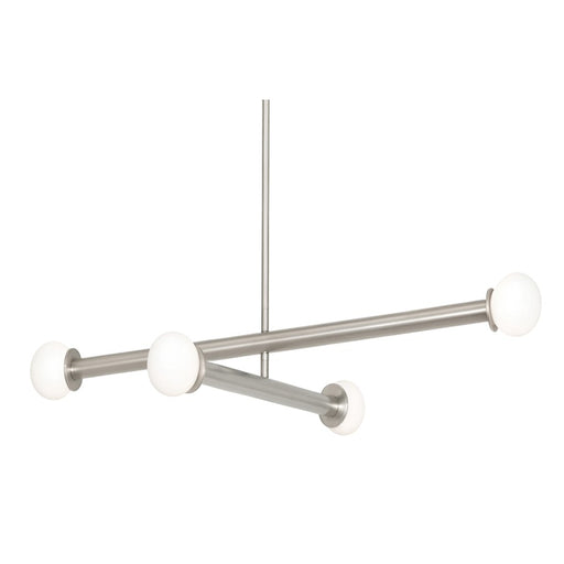 AFX Lighting Lane 4 Light Pendant, Satin Nickel/White