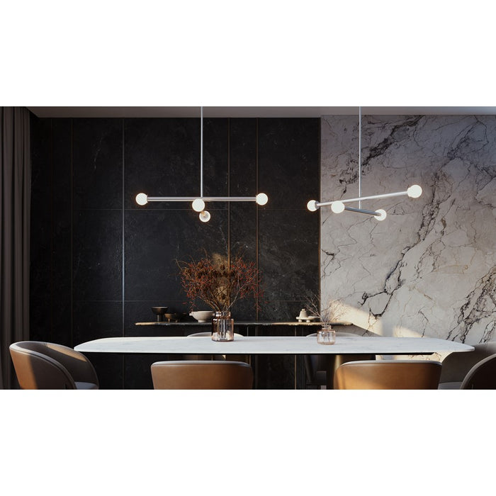 AFX Lighting Lane 4 Light Pendant, Satin Nickel/White