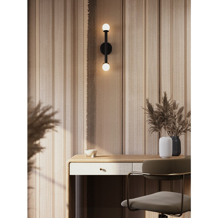 AFX Lighting Lane 2 Light Sconce, Black/White