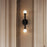 AFX Lighting Lane 2 Light Sconce, Black/White
