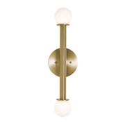 AFX Lighting Lane 2 Light Sconce, Light Antique Brass/White - LANS0620LAJUDLB
