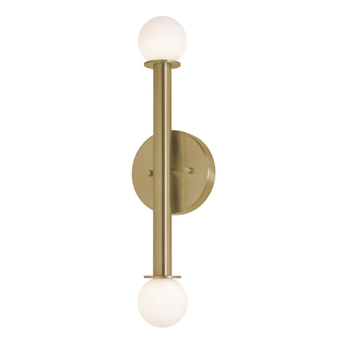 AFX Lighting Lane 2 Light Sconce, Light Antique Brass/White