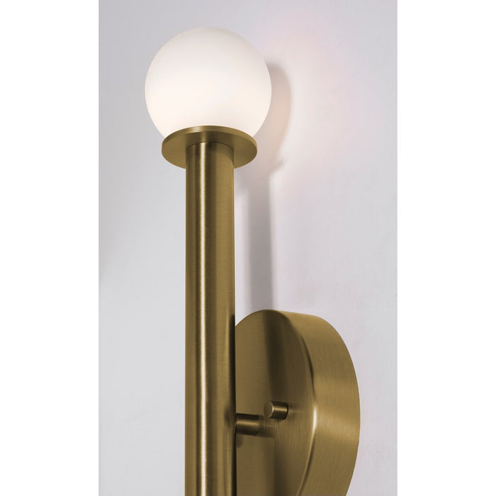 AFX Lighting Lane 2 Light Sconce, Light Antique Brass/White