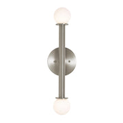 AFX Lighting Lane 2 Light Sconce, Satin Nickel/White - LANS0620LAJUDSN