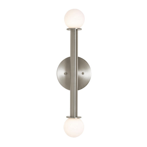 AFX Lighting Lane 2 Light Sconce, Satin Nickel/White - LANS0620LAJUDSN