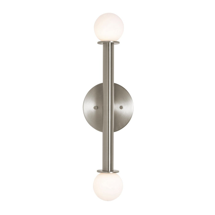 AFX Lighting Lane 2 Light Sconce, Satin Nickel/White - LANS0620LAJUDSN