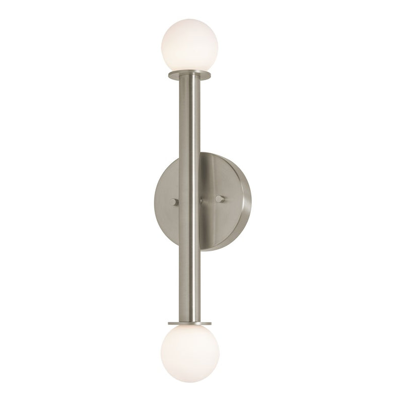 AFX Lighting Lane 2 Light Sconce, Satin Nickel/White