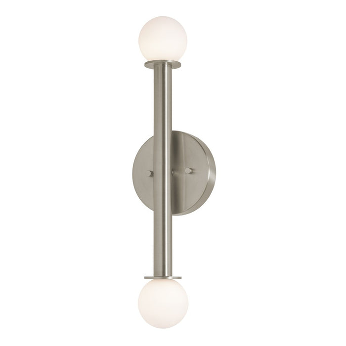 AFX Lighting Lane 2 Light Sconce, Satin Nickel/White