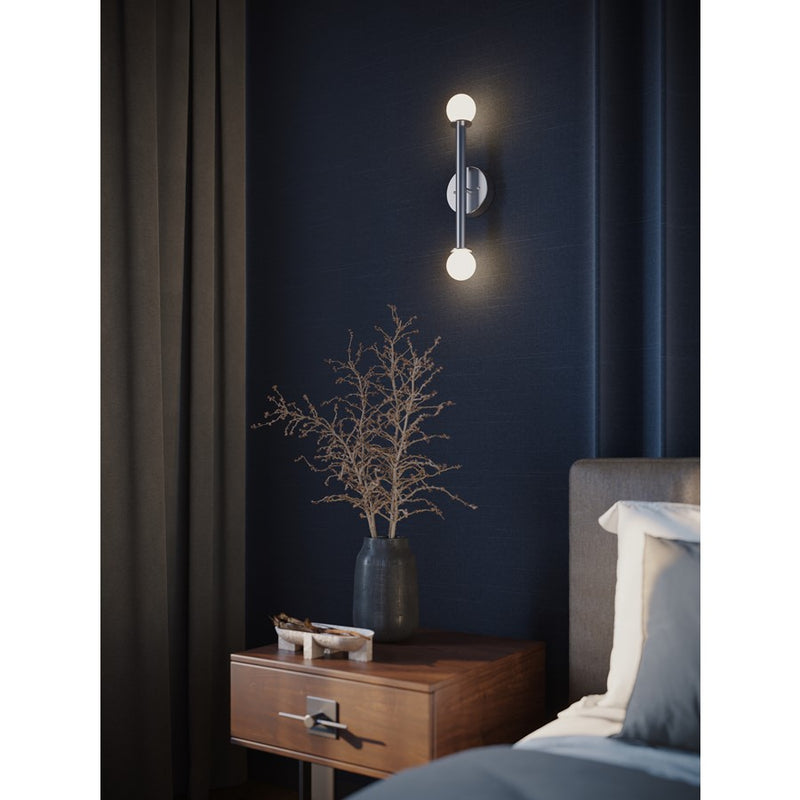 AFX Lighting Lane 2 Light Sconce, Satin Nickel/White