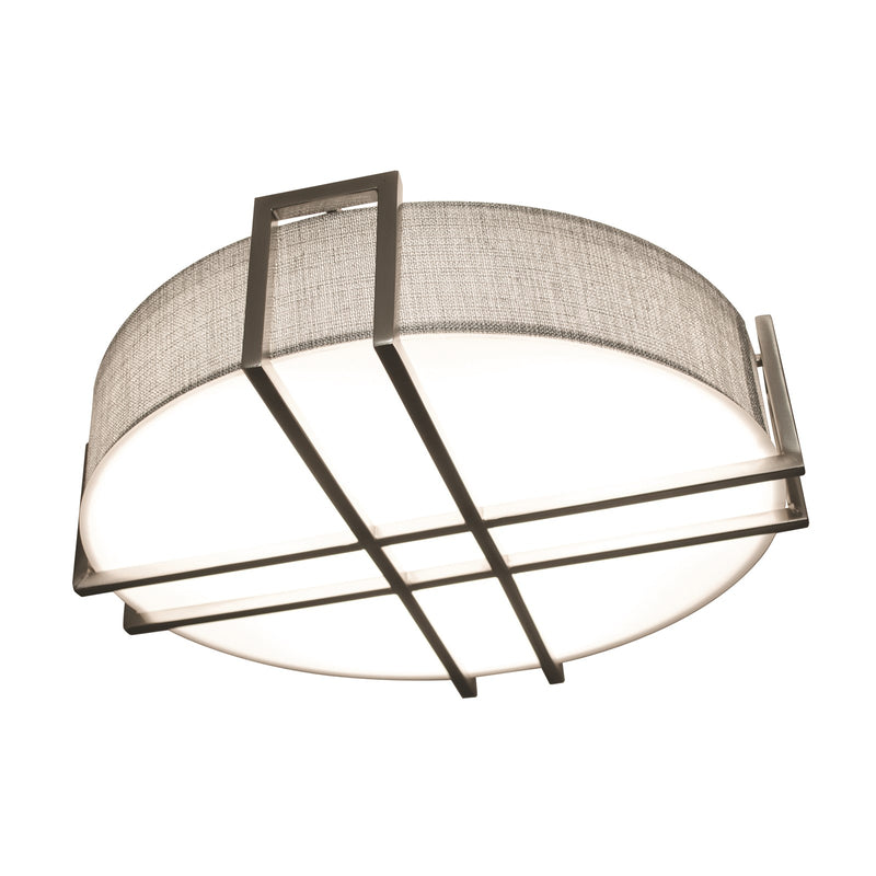 AFX Lighting Lambert 1Lt 16" Flush Mount, Nickel/Grey, White