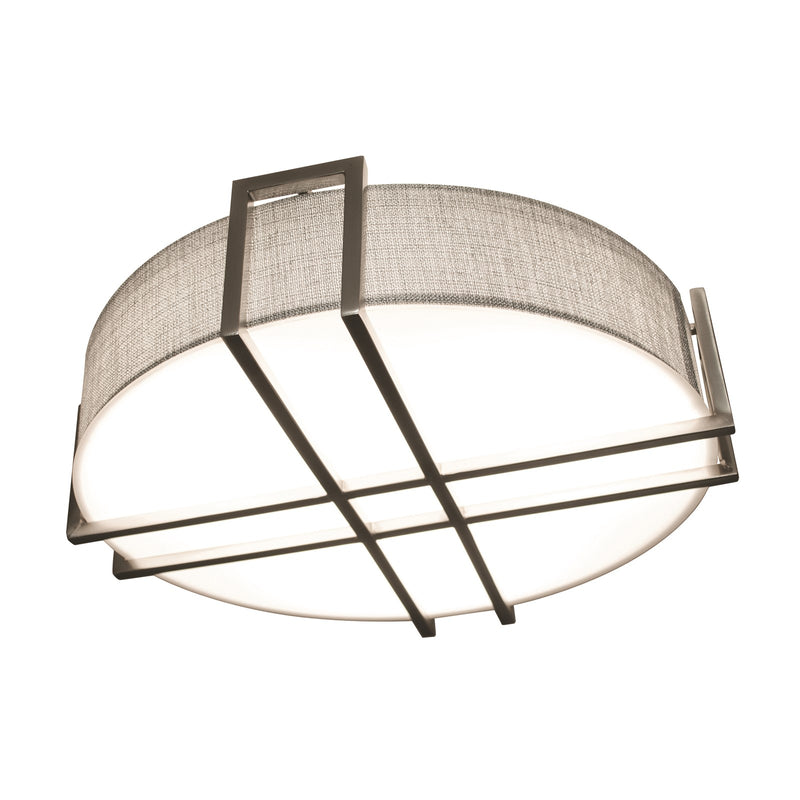 AFX Lighting Lambert 1Lt 20" Flush Mount, Nickel/Grey, White
