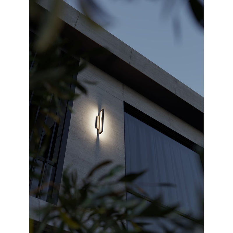 AFX Lighting Liam 2LT 18'' LED Outdoor Sconce, Nickel/White