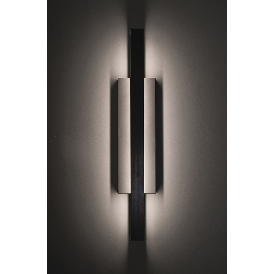 AFX Lighting Liam 2LT 24'' LED Outdoor Sconce, Nickel/White