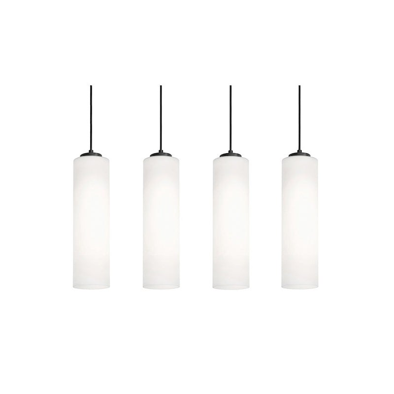 AFX Lighting Leo 4 Light Black Pendant, Black/White - LEOP0412MBBKLNR4